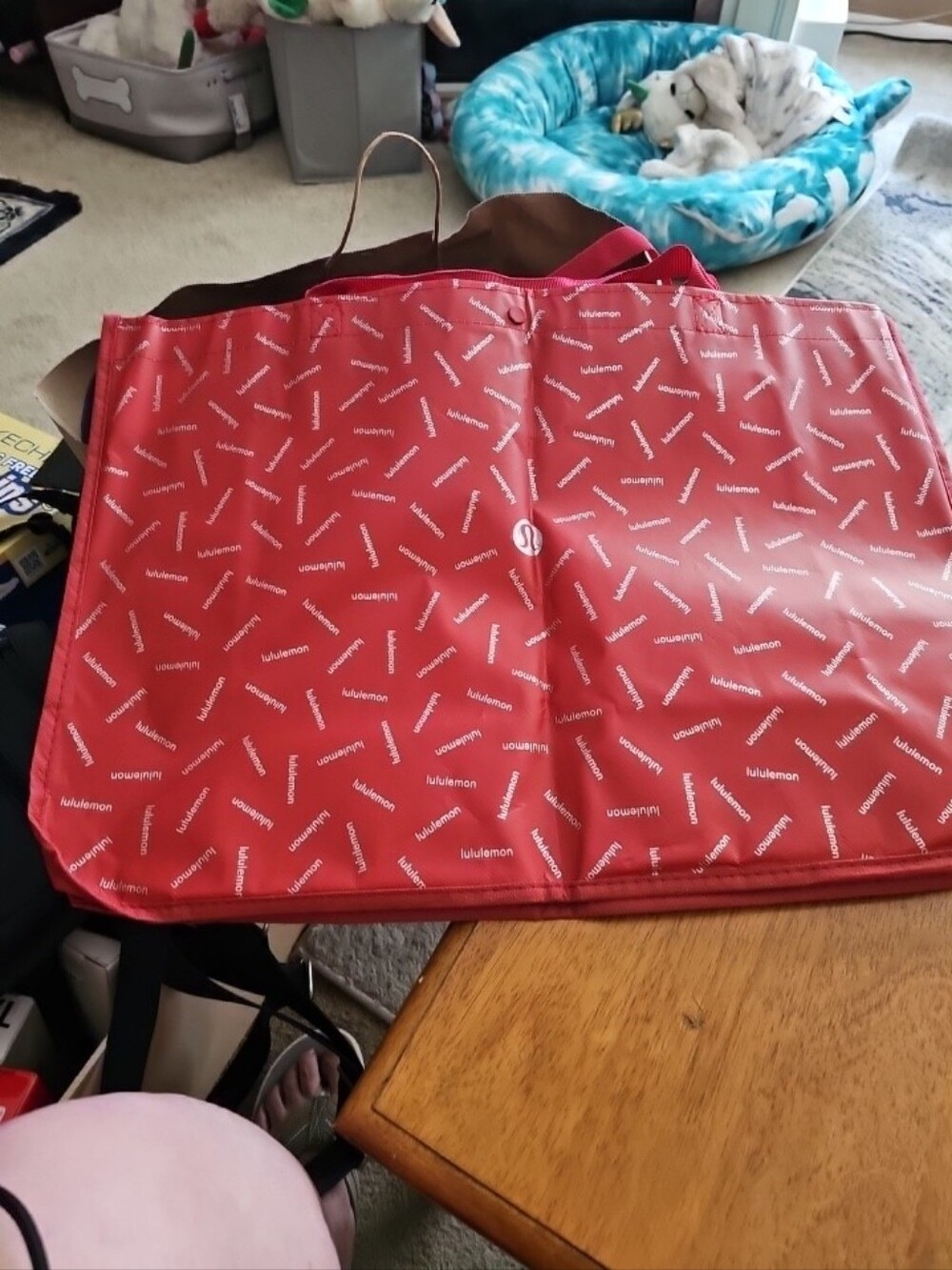 Lululemon Red Logo Tote Bag